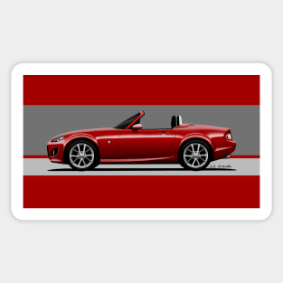 My drawing of the NC2 Competition Yellow roadster convertible classic sports car Sticker